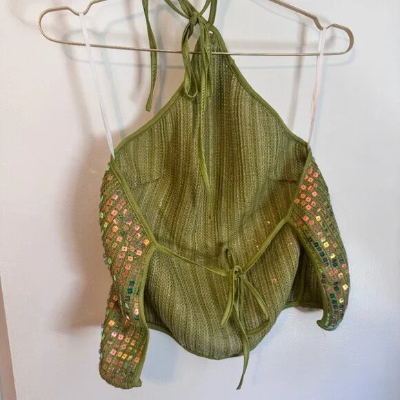 September Sunsets Halter Top Green | US 4 - Picture 5 of 6